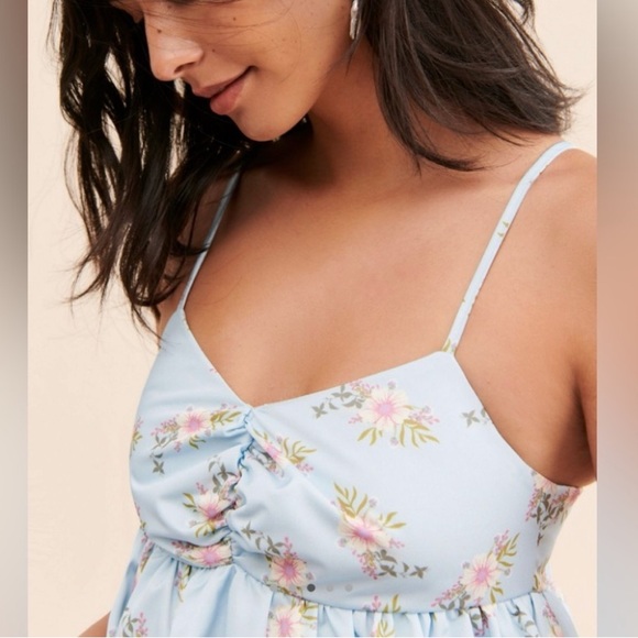 FREE PEOPLE Blue Floral Bubble Dress-Medium, NWT - Picture 4 of 7